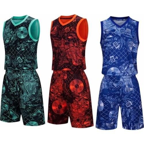 Forest camouflage mens basketball Uniforms Kits , Quick Dry Men College Throwback Basketball Jersey Sets Double Pocket Shorts