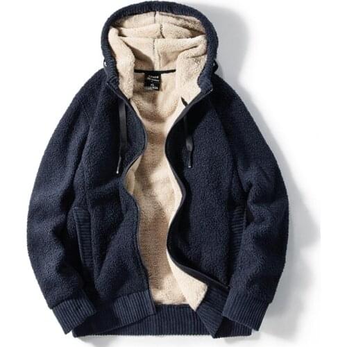 Mens Hoodies Hooded Coat Spring Winter Plus velvet thickening Sportswear Male Cardigan Sweatshirt