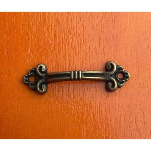 New Arrive Box Handle Knobs Arch Tracery 5cmx1.5cm Furniture Hardware Knob Charm Connectors Long Bronze Tone