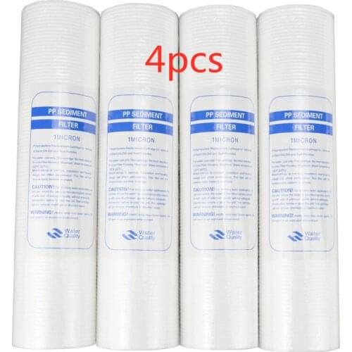 4pcs PP Cotton Filter Water Filter Water Purifier 10 Inch 1 Micron Sediment Water Filter Cartridge System Reverse Osmosis