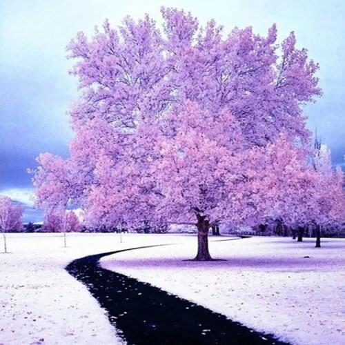 Landscape new arrival DIY Crystal full drill square 5D diamond painting scenery tree cross stitch kit mosaic round rhinestone