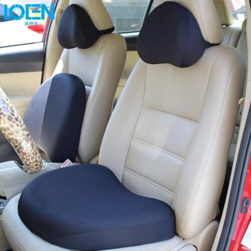 LOEN Car Seat supports neck headrest Pillow black Freedom Car Seat Cushion Lumbar Waist Back Support Lumbar Pillow for Auto