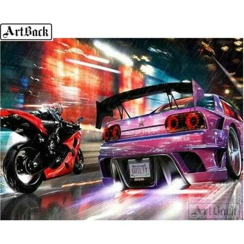 Full square drill diamond painting sports car motorcycle 3d diamond embroidery crafts 3d mosaic home decoration car painting