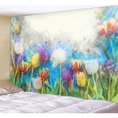 Simple flower tapestry Nordic style hippie carpet wall hanging Bohemian bedspread dormitory living room bedroom wall decoration