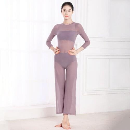 Mesh Gymnastics Unitard For Adult Lyrical Dance Wear Ballet Dance Costume Dancer Outfits Ballerina Clothes Yoga Bodysuit JL2123