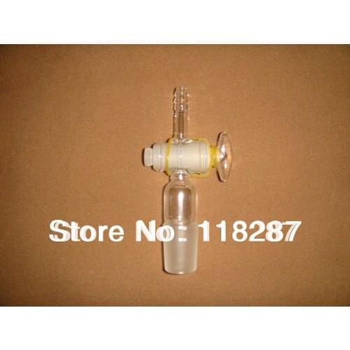 Glass valve,adapter with valve,joint size 24/29,OD of the hose is 8mm,lab glassware
