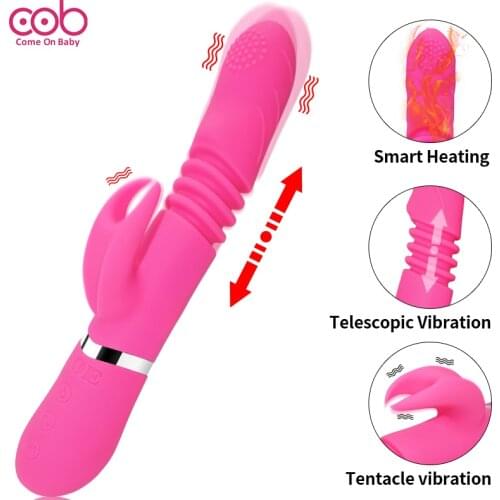 7 Speed Heated G Spot Vibrator Rabbit Vibrating High Dildo For Women Clitoris Stimulation Massage For Female Adult Sex Toys