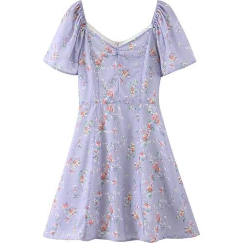 JC·KILIG 2021 Retro Waist - Tucked Temperament Show Small Floral Dress 9042