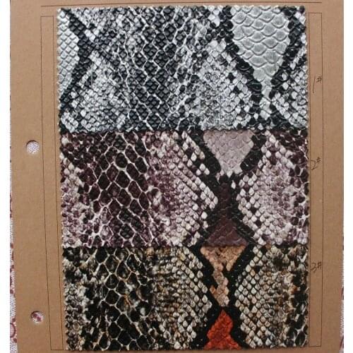 0.8mm Plush bottom pearl embossed snake print PVC leather synthetic for shoes, bags, clothing, belts, gloves, home, furniture