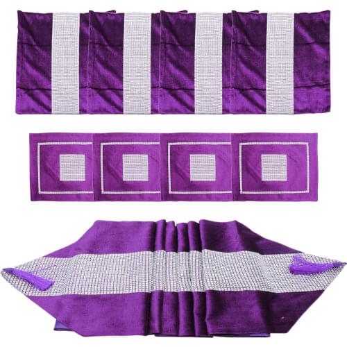 1pcs High Quality Table Runner Modern Fashion Flannel Diamond Table Decoration For Wedding Party Banquet New Home Decor