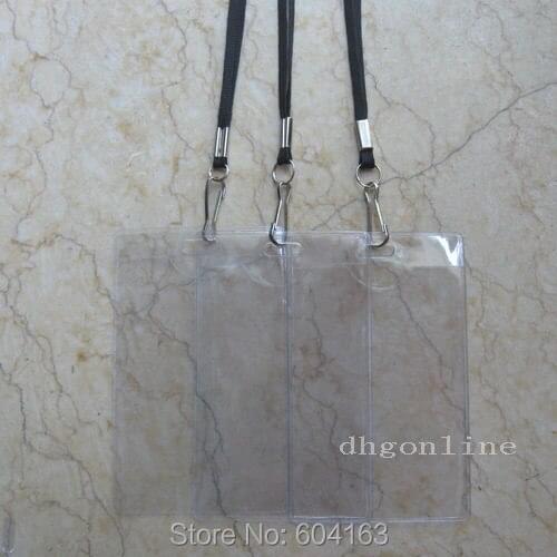 20 Vertical ID Card Badge Holder + 20 Neck Strap Hook Lanyard for Reel YOYO