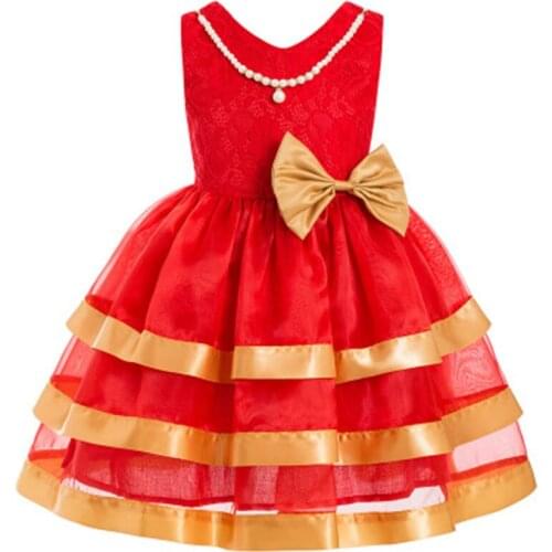 2018 Europe and American Style Summer sleeveless lace Girl Dress baby Girls Wedding and birthday party Dress baby girl clothes