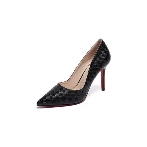 2020 Faux Crocodile Shoes Woman Office Ladies Red Sole High Heels Shoes Point Toe Women Pumps Sapatos Femininos