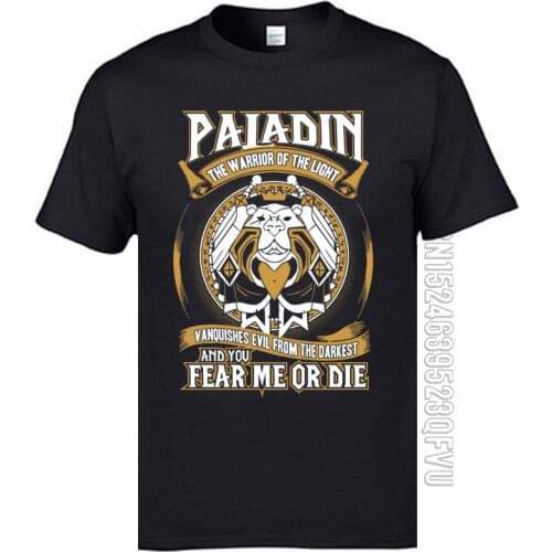 2019 Personalized Tops & Tees Graphic Customized T Shirts Crew Neck Tops Tees Cow Paladin The Warrior Of The Light Male T-Shirts