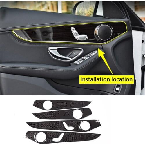 4 Pcs ABS Car Styling for Mercedes-Benz C-Class C18 02015-2018 Inner Door Decoration Cover Trim Car Interior Accessories 2 Style
