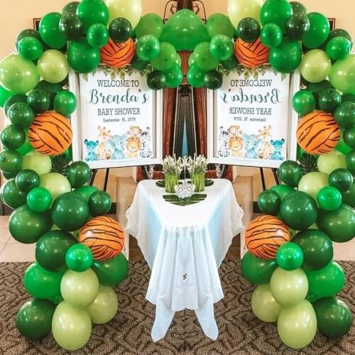98pcs Wild One Birthday Party Balloon Jungle Safari Party Forest Decoration Kids First 1st Birthday Safari Jungle Party Supplies