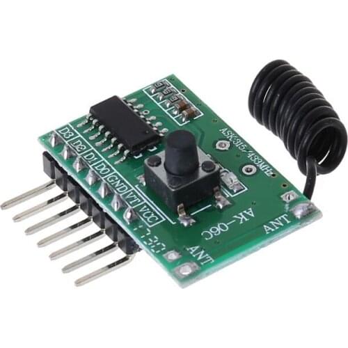 AK-06C Wireless Wide Voltage Coding Transmitter Decoding Receiver 4 Channel Output Module for 315/433Mhz Remote Control W91A
