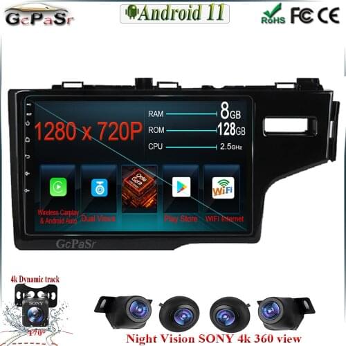 Android auto For Honda Jazz 3 2015 - 2020 Fit 3 GP GK 2013 - 2020 Right hand driver Car Radio Multimedia Video Player Navigation