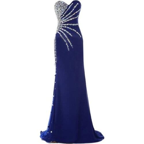 Shining Mermaid Evening Dresses Sweetheart Sleeveless Formal Party Gowns Beading Backless Sequined Evening Gowns for Women