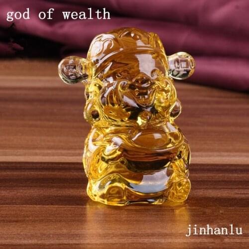 God of wealth Five mascot Like Mammon Crystal Crafts Fengshui Ornaments Creative Sculpture Home Decor Statue Gifts Souvenirs