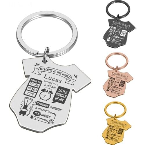 Baby Key Chain First Mothers Fathers Day Gift New Born Baby Souvenir Jewelry Baby Siamese Shape Couple Anniversary Charm Gifts