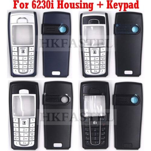 For Nokia 6230i 5A High Quality New Full Complete Mobile Phone Housing Cover Case with Keypad Dark Blue , Black , All Black