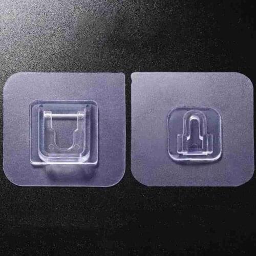 5pcs Double Sided Adhesive Wall Hooks Wall Hanger Transparent Suction Cup Sucker Hook Double-Sided Multi-Purpose Hooks