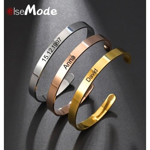 ELSEMODE Personlized Name Bangles For Women