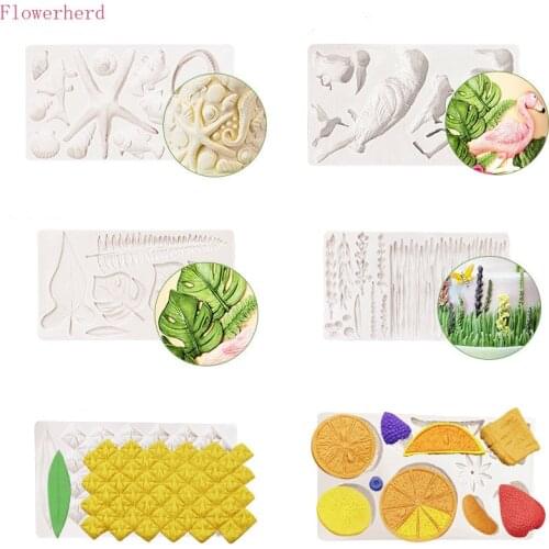 Flamingo Turtle Leaf Fondant Cake Silicone Mold Chocolate Mold Diy Cake Decorating Baking Mold Kitchen Accessories Candy Decor