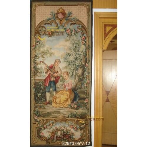 Aubusson Style French Tapestry Square Wall Tapestry Color Coat