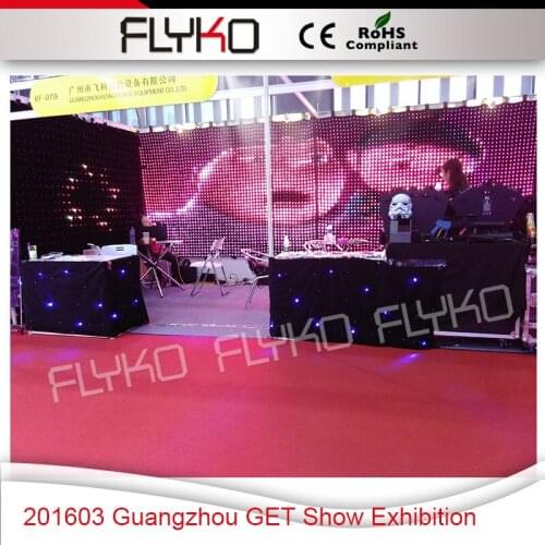 P5 led flexible 2x3m video curtain play in Poly World Trade Center Exhibition Hall