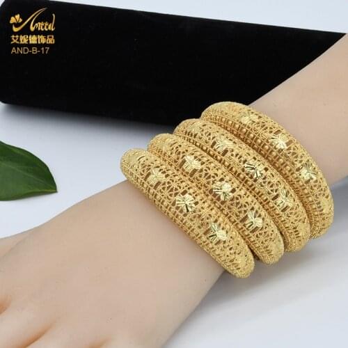 Indian Gold Bangles For Women Wedding Stainless Steel Jewelry Woman Brands Designer Luxury Bride Bracelets Morocco/African Gifts