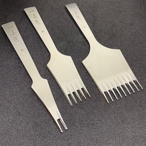 Hexagonal Cut (Reverse) 2.45 2.7 3.0 3.38 3.85 4.0mm Leather Punching Claw Hitting pricking Iron High-end custom-1 piece