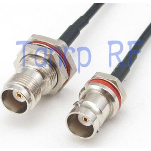 50CM Pigtail coaxial jumper cable RG174 extension 20in TNC female to mini BNC female with 4 hole panel RF connector adapter