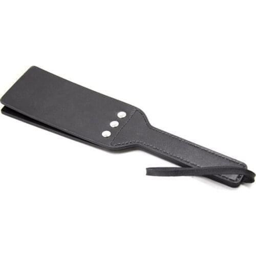 Leather Fun Tempo Spanking Black Thickened Ruler Hand Shot Adult Sex Toy Paddle