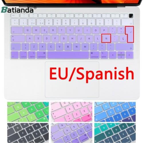 Spanish Keyboard Cover Stickers Protector for 2018 New MacBook Air 13 Inch with Touch ID & Retina A1932 Laptop Accessories