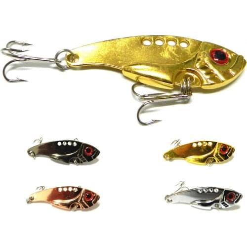 New 40pcs/Lot 11g 5.5cm 8# hook Metal VIB Fishing Lures Bass Spoon Crank Bait Tackle Hooks Hot Sale