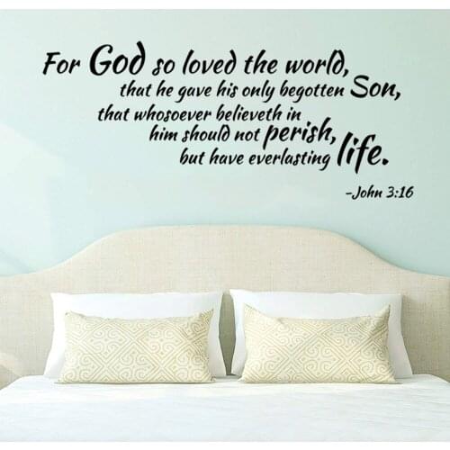 New Design For god so loved the world Wall Art Decal Decoration Fashion Sticker For Baby Kids Rooms Decor Diy Home Decoration