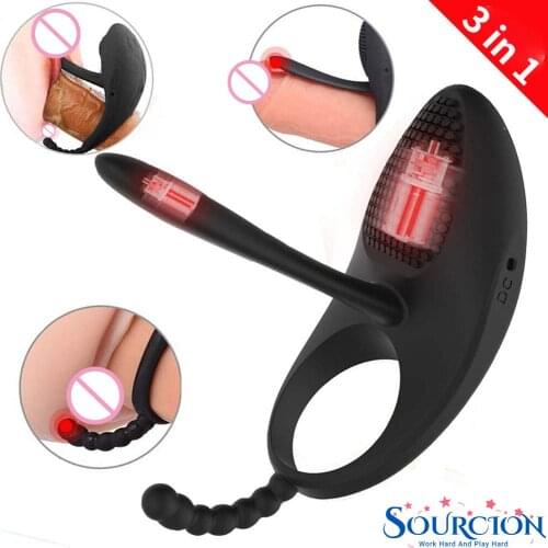 Penis Vibration Ring Cock Prostata Massage Delay Ejaculation Clitoris Stimulator Anal Beads Vibro Panties Sex Toys For Couples