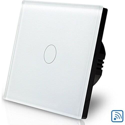 Verified EU beautiful white dimmer switch for table lamp 1 way 1 gang 220V tempered glass touch dimmer with backlight indicator