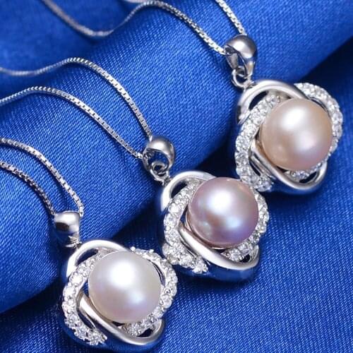 S925 Sterling Silver Pearl Hollow Pendant Clavicle Chain DIY Fashion Wild Necklace Jewelry