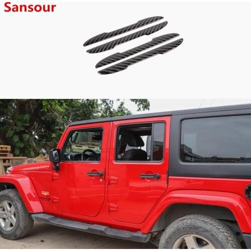 Sansour For Jeep Wrangler JK 2007-2017 Car Door Edge Anti-collision Strips Stickers Exterior Car Accessories For Jeep