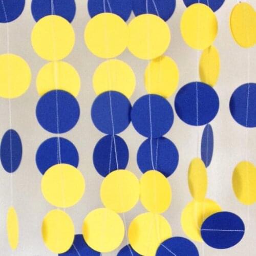 Blue and Yellow Circle Paper Garland, Wedding Garland, Birthday Party, , Paper Bunting, Photo Prop, Mountaineer Banner