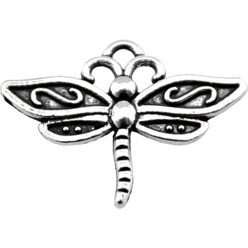 WYSIWYG 20pcs Charms Dragonfly 16x22mm Antique Making Pendant Fit Vintage Tibetan Silver Color DIY Handmade Jewelry