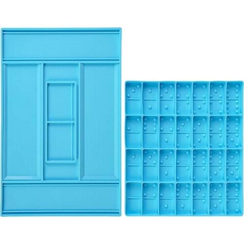 1 Set Domino Silicone Resin Molds Resin Casting Mold with Storage Box Silicone Epoxy Casting Molds for DIY Craft