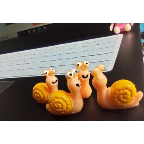 1pcs/lot resin solid light yellow snail cartoon 20mm fairy garden gnome moss terrarium decor crafts bonsai home DIY A102-4