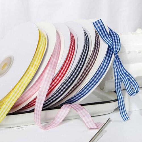 10mm（5yards/lot）Ribbon Plaid Grid Printed Ribbon For Home Christmas Wedding Decoration DIY Gift Wrapping