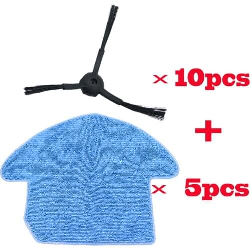15pcs/lot 5pcs Mop Cloths+10pcs Vacuum Cleaner brush Parts for chuwi ilife v7s pro Mop Cloths robot vacuum cleaner accessories
