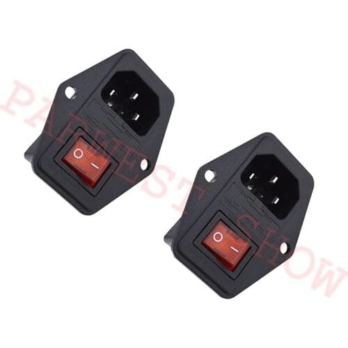 2PCS Arcade Computer Cabinet Switched Power Socket Cnnector AC 250V Lighting with Fuse Holder for Jamma DIY Game Machine