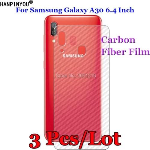 3 Pcs/Lot For Samsung Galaxy A30 SM-A305F/DS 6.4" 3D Non-slip Clear Carbon Fiber Back Screen Protector Protective Film Sticker